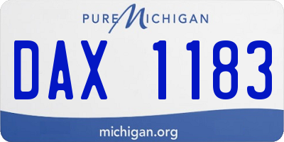 MI license plate DAX1183
