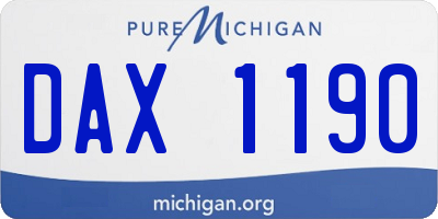 MI license plate DAX1190