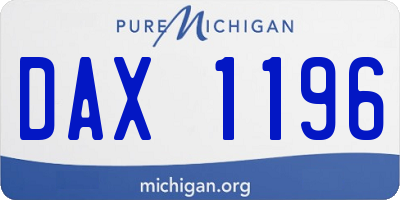 MI license plate DAX1196