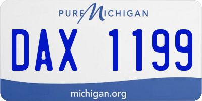 MI license plate DAX1199