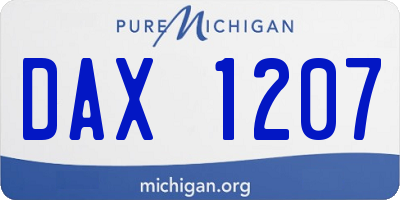 MI license plate DAX1207