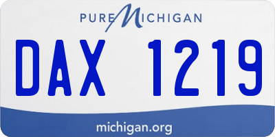 MI license plate DAX1219
