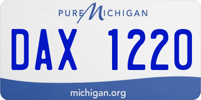 MI license plate DAX1220