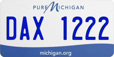 MI license plate DAX1222