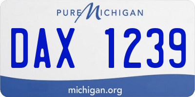 MI license plate DAX1239