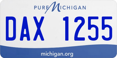 MI license plate DAX1255