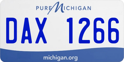 MI license plate DAX1266