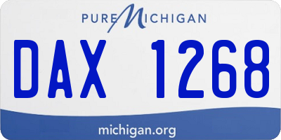 MI license plate DAX1268