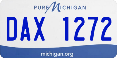 MI license plate DAX1272