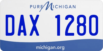 MI license plate DAX1280