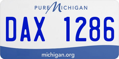 MI license plate DAX1286