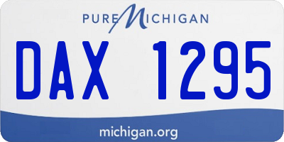 MI license plate DAX1295