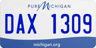 MI license plate DAX1309