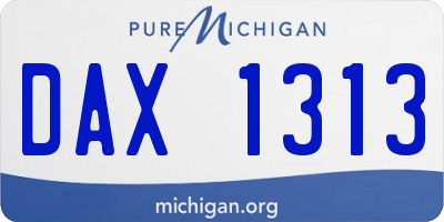 MI license plate DAX1313