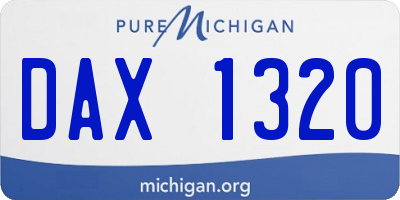 MI license plate DAX1320