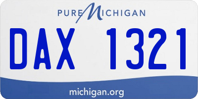 MI license plate DAX1321