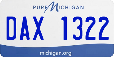 MI license plate DAX1322