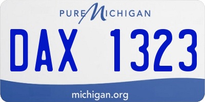 MI license plate DAX1323