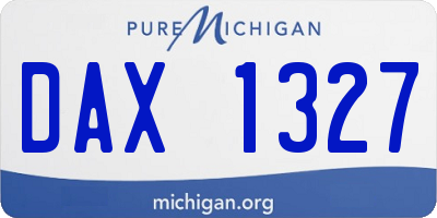 MI license plate DAX1327