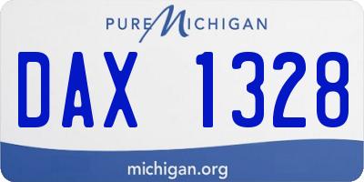 MI license plate DAX1328