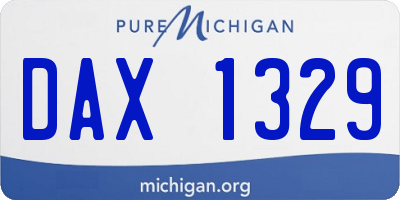 MI license plate DAX1329