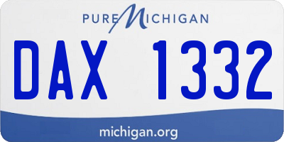 MI license plate DAX1332