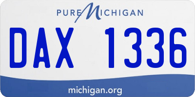 MI license plate DAX1336