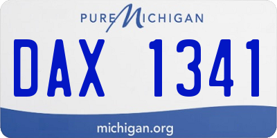 MI license plate DAX1341