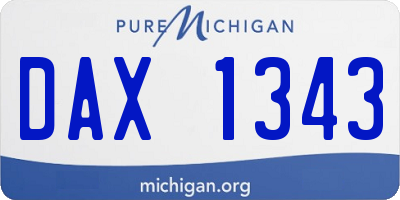 MI license plate DAX1343