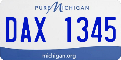 MI license plate DAX1345