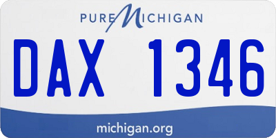 MI license plate DAX1346