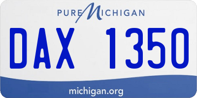 MI license plate DAX1350