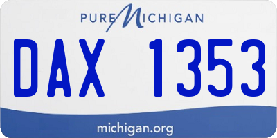 MI license plate DAX1353