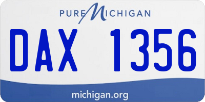 MI license plate DAX1356