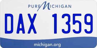MI license plate DAX1359