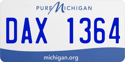 MI license plate DAX1364