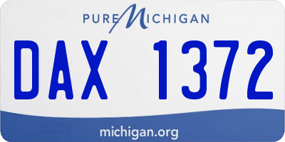 MI license plate DAX1372