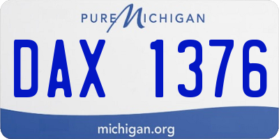 MI license plate DAX1376