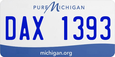 MI license plate DAX1393