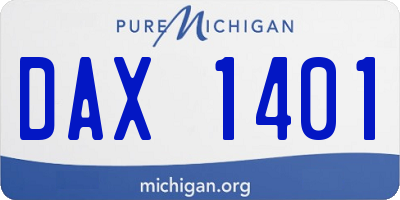 MI license plate DAX1401