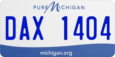 MI license plate DAX1404