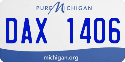 MI license plate DAX1406