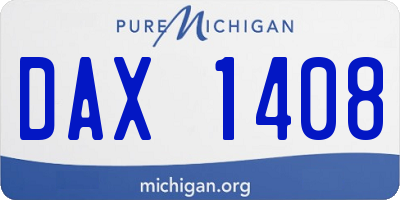 MI license plate DAX1408