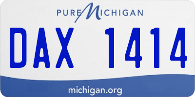 MI license plate DAX1414