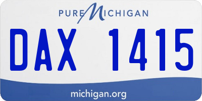MI license plate DAX1415