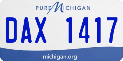 MI license plate DAX1417