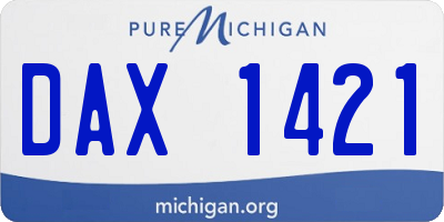 MI license plate DAX1421