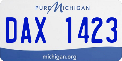 MI license plate DAX1423