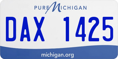 MI license plate DAX1425