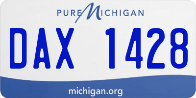 MI license plate DAX1428